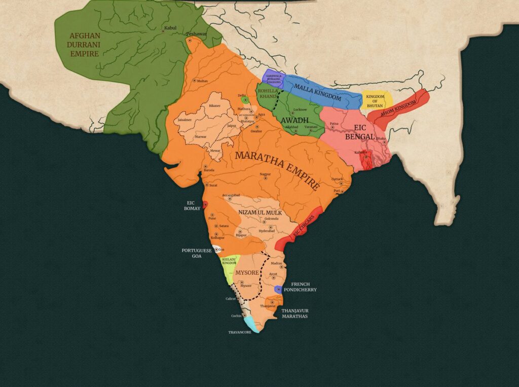 India Map at The Time of Shivaji Maharaj