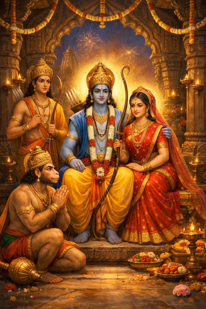 Lord Rama with Sita Lakshmana and Hanuman temple image